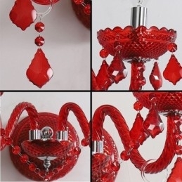 Aplice de perete de culoare roșie European Crystal Sconce