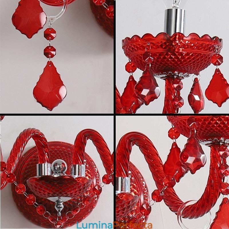 Aplice de perete de culoare roșie European Crystal Sconce