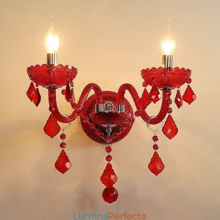 Aplice de perete European Crystal Sconce Lumina de culoare rosie Aplice de perete European Crystal Sconce Lumina de culoare rosie