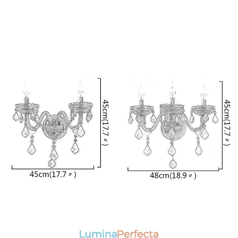 Aplice de perete European Crystal Sconce Lumina de culoare rosie