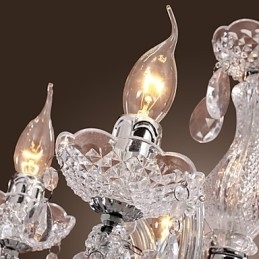Lampă de tavan cromat Upligh Lumină cu lumânare Candelabru din acril