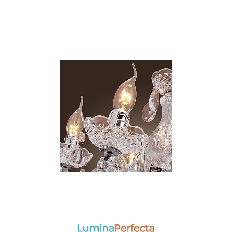 Lampă de tavan cromat Upligh Lumină cu lumânare Candelabru din acril