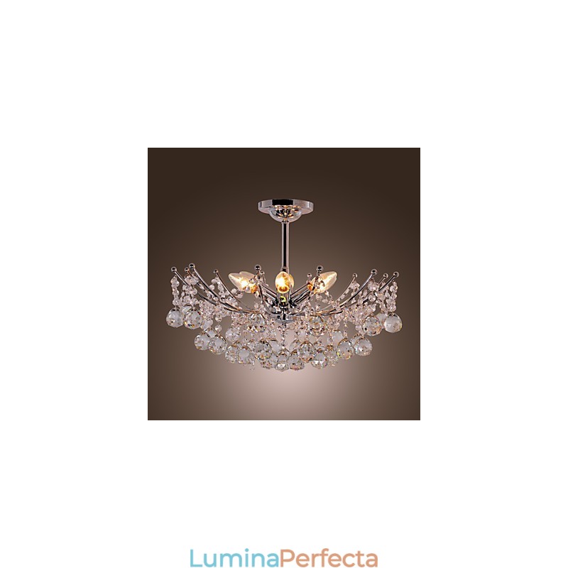 Candelabru de cristal luxuriant cu 6 lumini candelabru suspendat