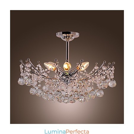 Candelabru de cristal luxuriant cu 6 lumini candelabru suspendat