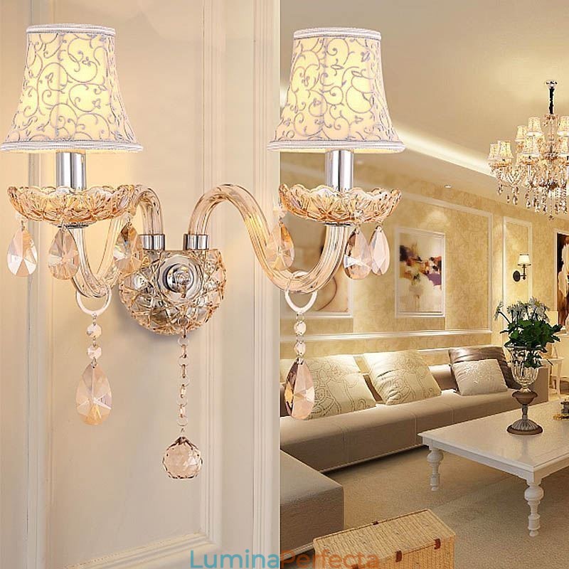 Lumină de perete elegantă din cristal în stil european