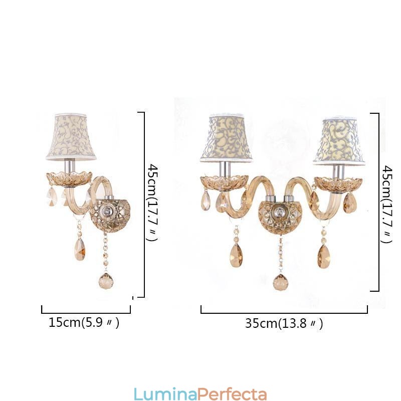 Lumină de perete elegantă din cristal în stil european