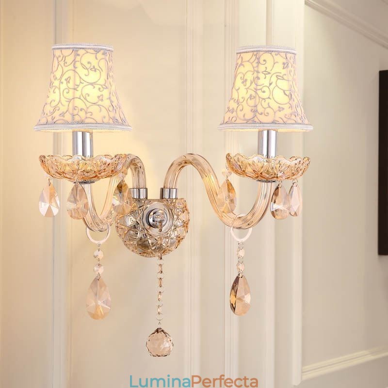 Lumină de perete elegantă din cristal în stil european