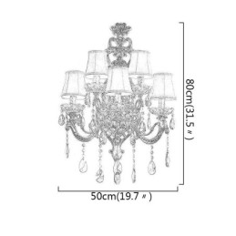 Applique de perete europeană de lux din cristal din aliaj de zinc, culoar cu cinci lumini