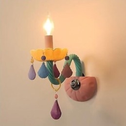 Lampă de perete colorată din cristal european Macaron