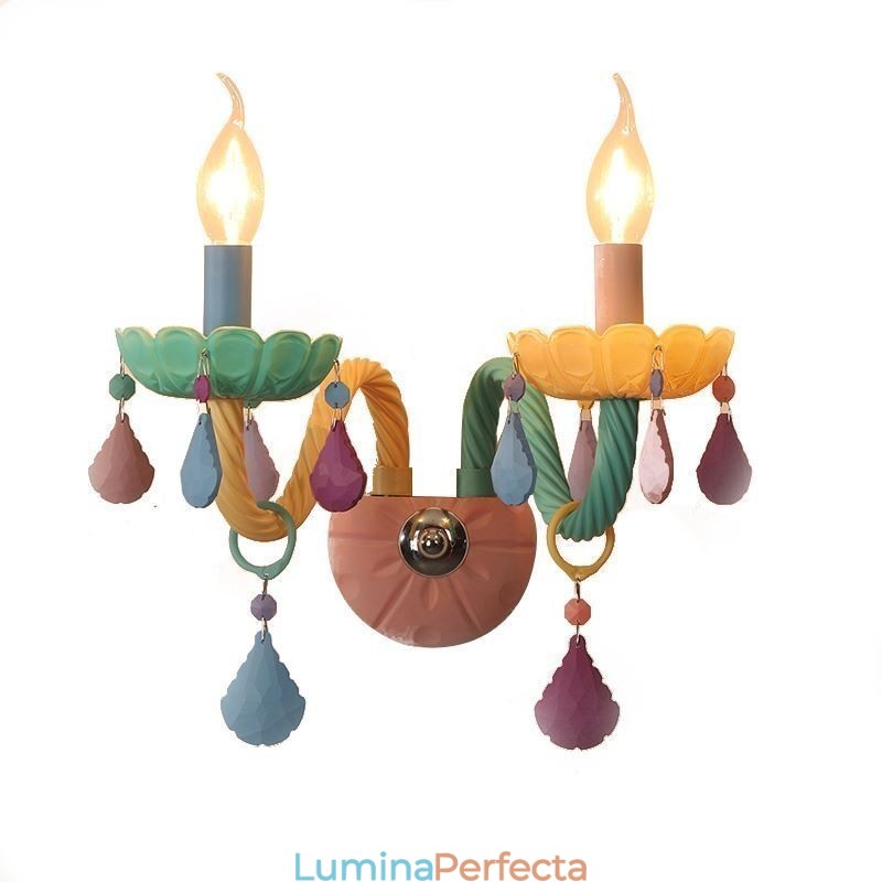Lampă de perete colorată din cristal european Macaron