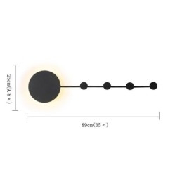 Aplică de perete modernă Aplică circulară de perete cu cârlig negru Iluminat de noptieră
