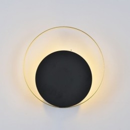 Aplică în stil modern Aplice circulară neagră Lampă creativă Iluminat de noptieră