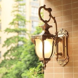 Lumină de exterior europeană retro, cioplită, rezistentă la apă, coridor din curte