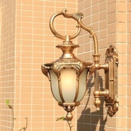 Lumină de exterior europeană retro, cioplită, rezistentă la apă, coridor din curte