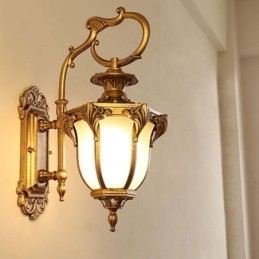 Lumină de exterior europeană retro, cioplită, rezistentă la apă, coridor din curte