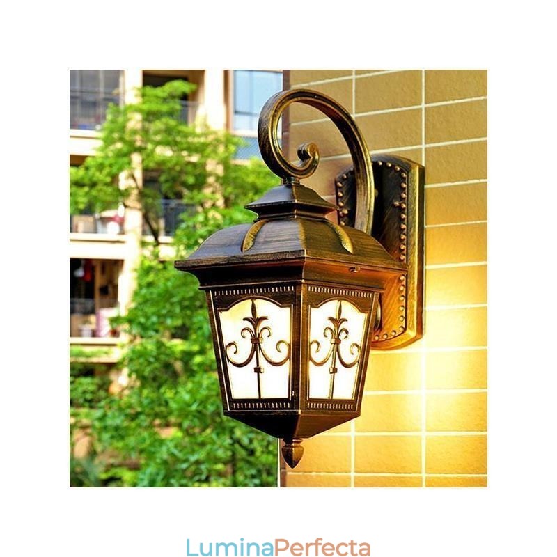 Aplice de perete de exterior retro europeană, aplice de perete cu flori cu săgeată
