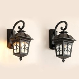 Aplice de perete de exterior retro europeană, aplice de perete cu flori cu săgeată