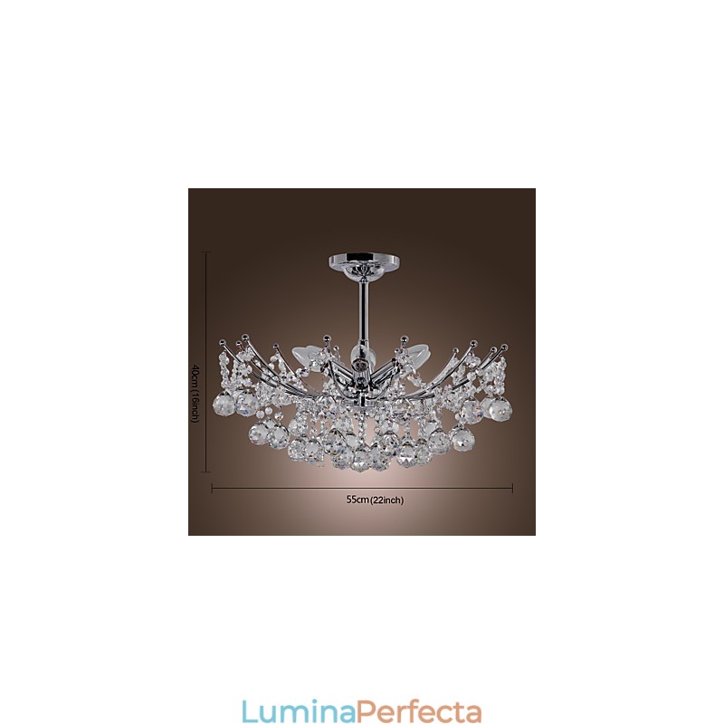 Candelabru de cristal luxuriant cu 6 lumini candelabru suspendat