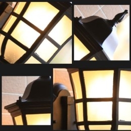 Lampă europeană de perete retro Lampă de exterior cu un singur cap, sticlă mată, rezistentă la apă