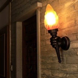 Aplic de perete de exterior european retro în formă de lanternă