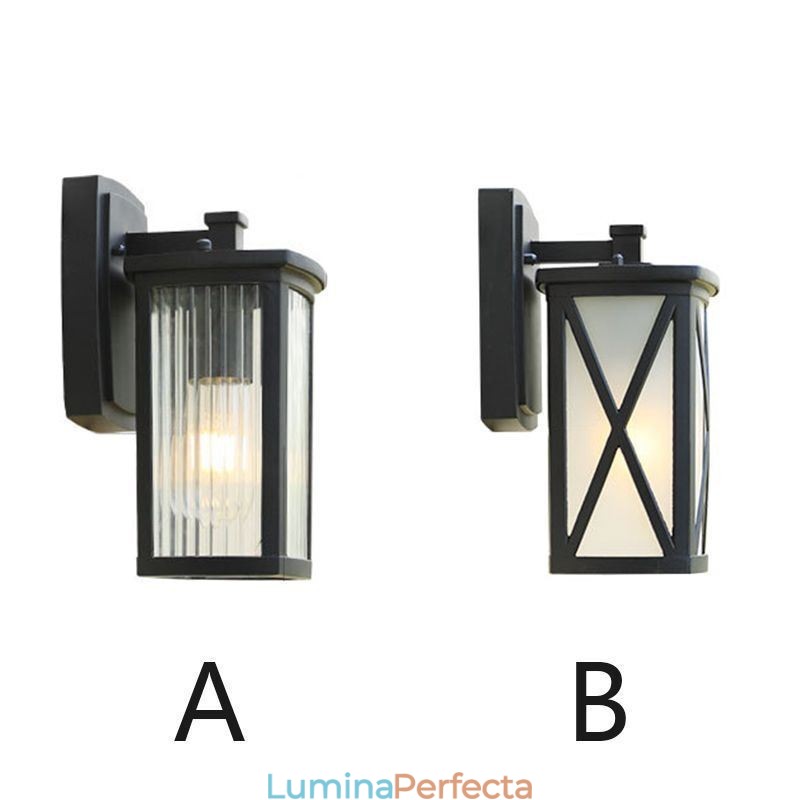 Lumină de exterior, modernă, simplă, impermeabilă, coloană pătrată, perete, coridor de curte