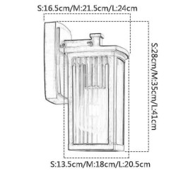 Lumină de exterior, modernă, simplă, impermeabilă, coloană pătrată, perete, coridor de curte