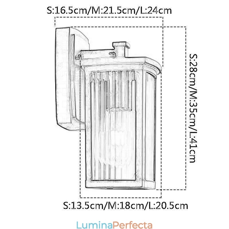 Lumină de exterior, modernă, simplă, impermeabilă, coloană pătrată, perete, coridor de curte