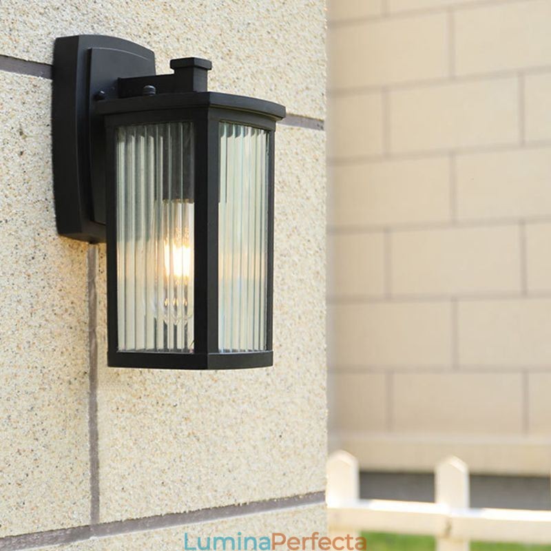 Lumină de exterior, modernă, simplă, impermeabilă, coloană pătrată, perete, coridor de curte