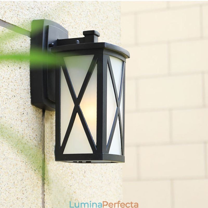 Lumină de exterior, modernă, simplă, impermeabilă, coloană pătrată, perete, coridor de curte