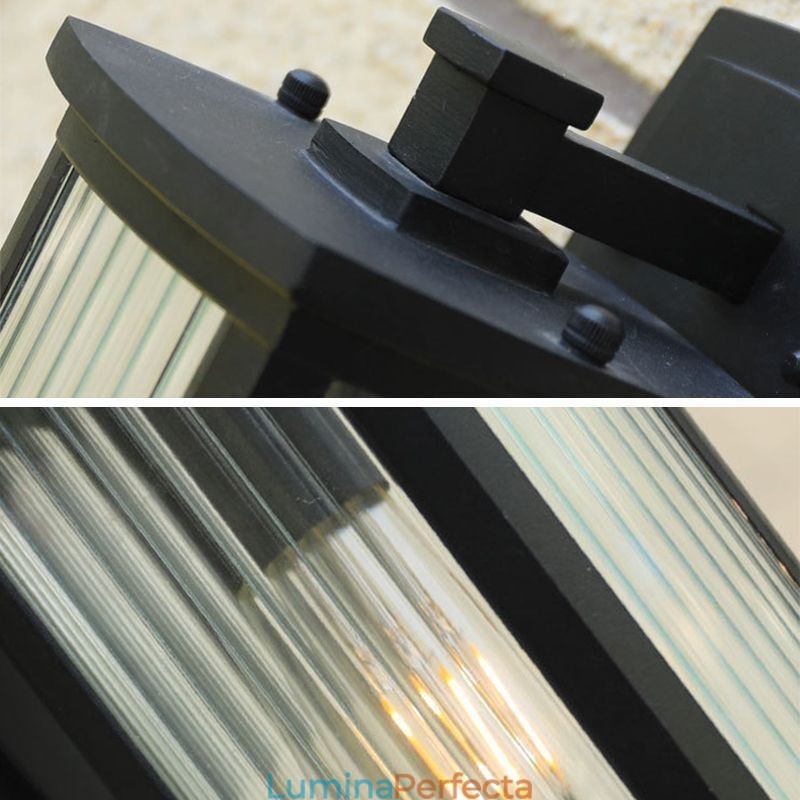 Lumină de exterior, modernă, simplă, impermeabilă, coloană pătrată, perete, coridor de curte