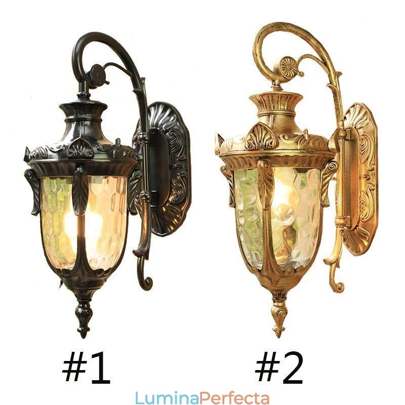 Lumină europeană de exterior, impermeabilă, cu un singur cap, pentru curte, coridor, grădină