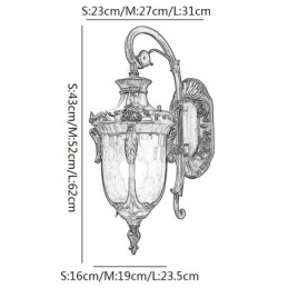 Lumină europeană de exterior, impermeabilă, cu un singur cap, pentru curte, coridor, grădină