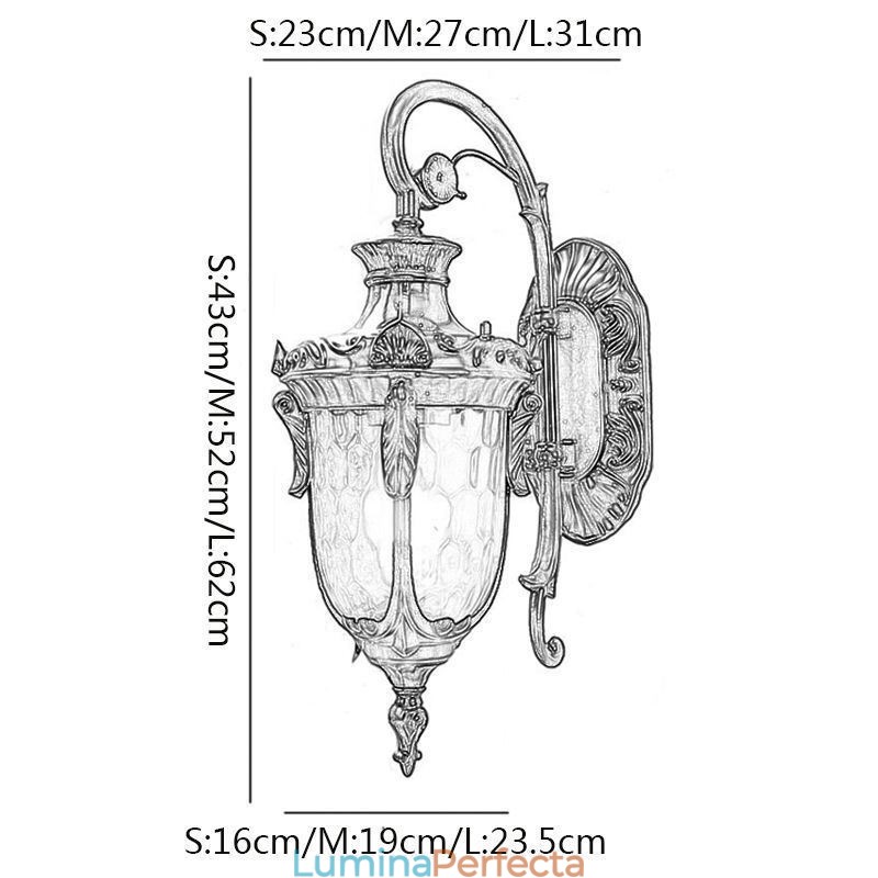 Lumină europeană de exterior, impermeabilă, cu un singur cap, pentru curte, coridor, grădină