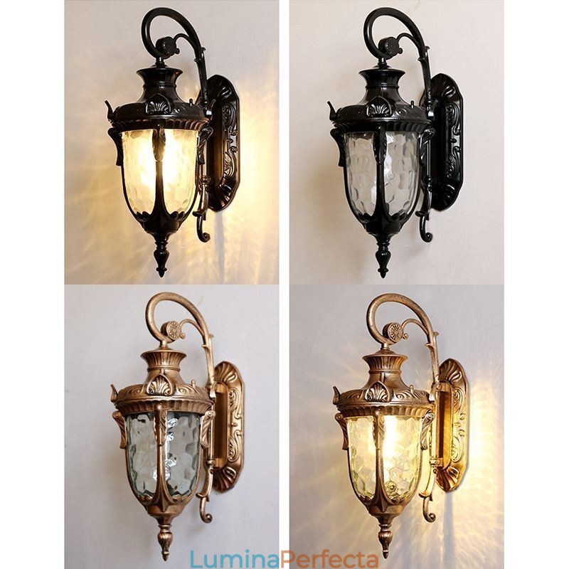 Lumină europeană de exterior, impermeabilă, cu un singur cap, pentru curte, coridor, grădină