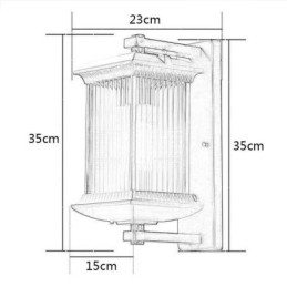 Lumină chinezească de exterior, sticlă impermeabilă, pentru curte, coridor, grădină, balcon