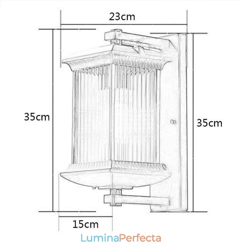Lumină chinezească de exterior, sticlă impermeabilă, pentru curte, coridor, grădină, balcon