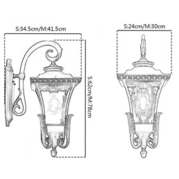 Lumină de exterior chinezească, cu un singur cap, sticlă impermeabilă, pe coridor pentru curte