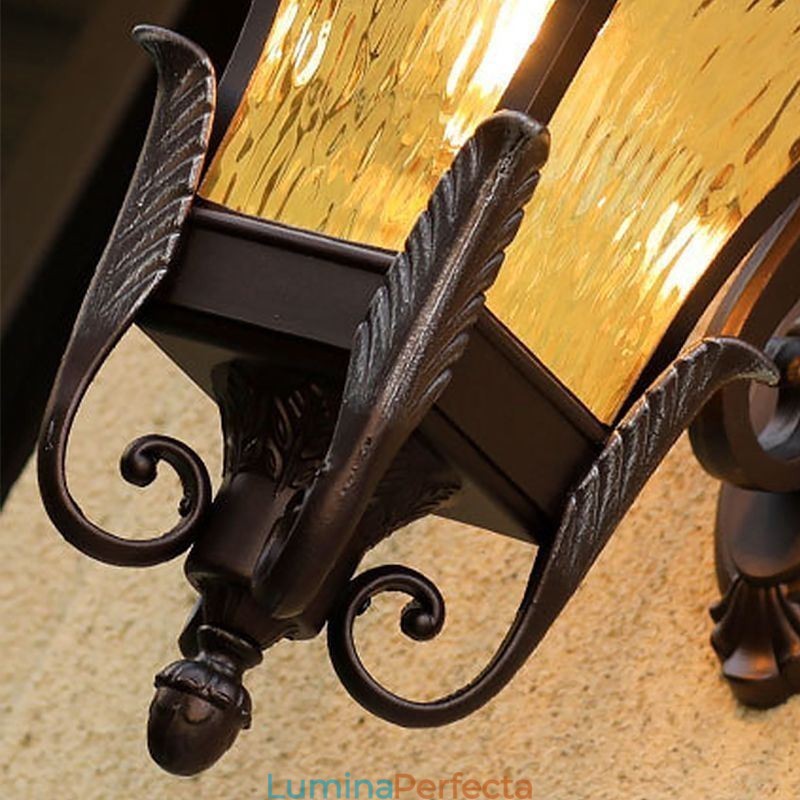 Lumină de exterior chinezească, cu un singur cap, sticlă impermeabilă, pe coridor pentru curte