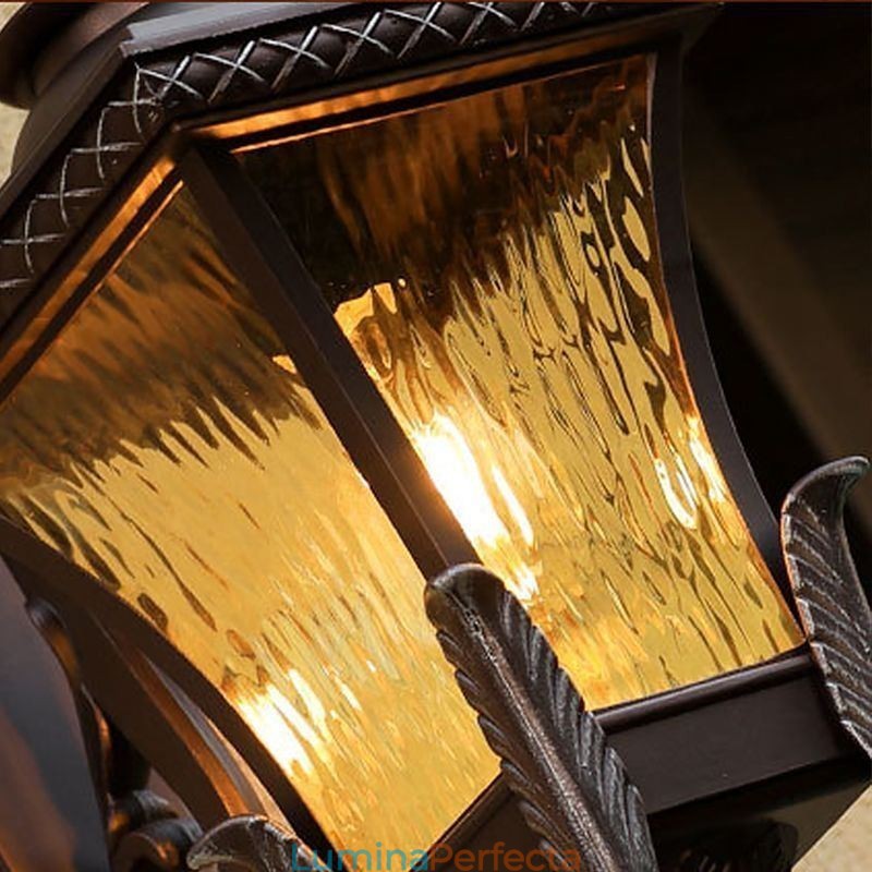 Lumină de exterior chinezească, cu un singur cap, sticlă impermeabilă, pe coridor pentru curte