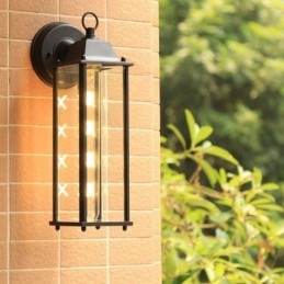Aplic de perete de exterior european, coloană pătrată rezistentă la apă, pentru curte, grădină, balcon
