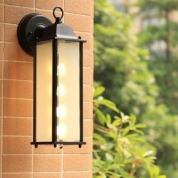 Aplic de perete de exterior european, coloană pătrată rezistentă la apă, pentru curte, grădină, balcon