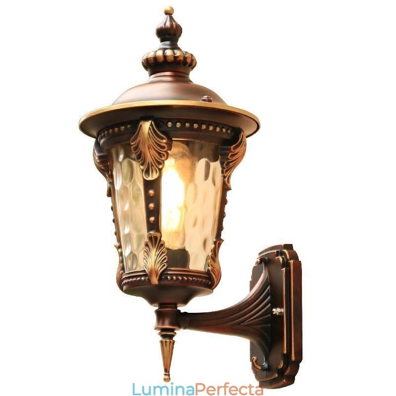 Aplic de perete de exterior, retro european, cioplit, rezistent la apă, grădină, balcon, curte
