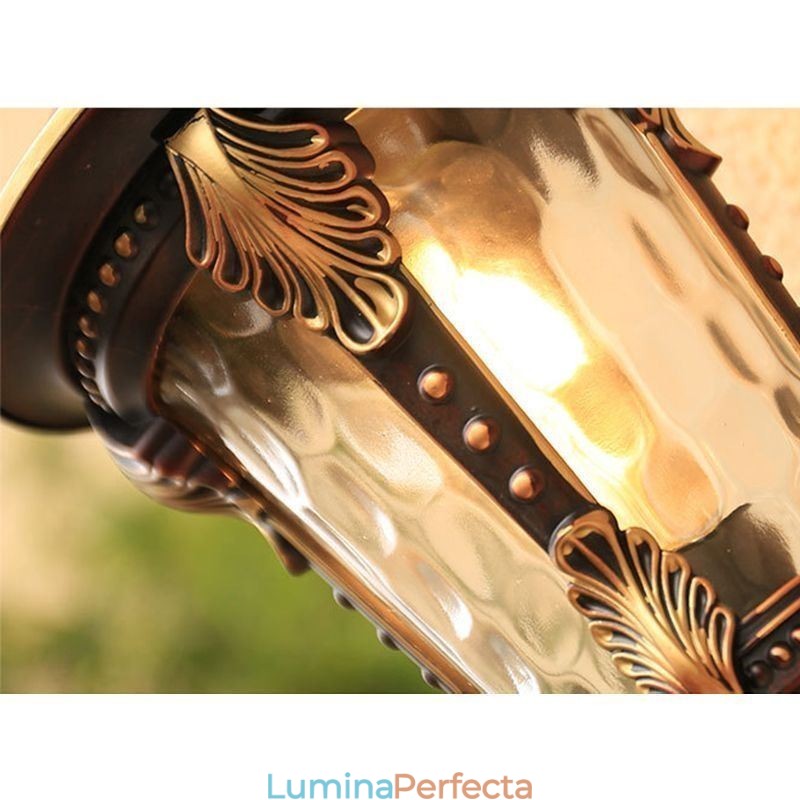Aplic de perete de exterior, retro european, cioplit, rezistent la apă, grădină, balcon, curte