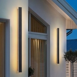 Aplică de perete modernă lungă de exterior aplice de perete IP 44 pentru verandă, terasă, grădină
