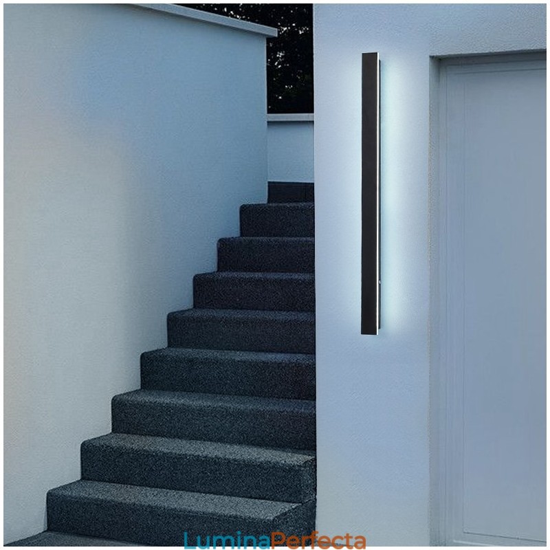 Aplică de perete modernă lungă de exterior aplice de perete IP 44 pentru verandă, terasă, grădină