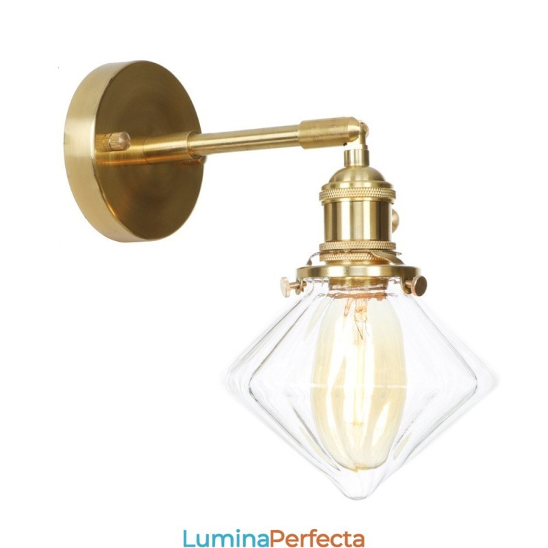 Lampă de perete modernă cu abajur din sticlă