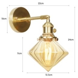 Lampă de perete modernă cu abajur din sticlă