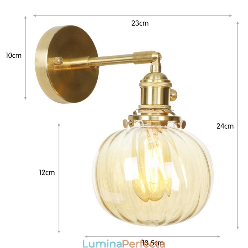 Lampă modernă Bean cu abajur din sticlă