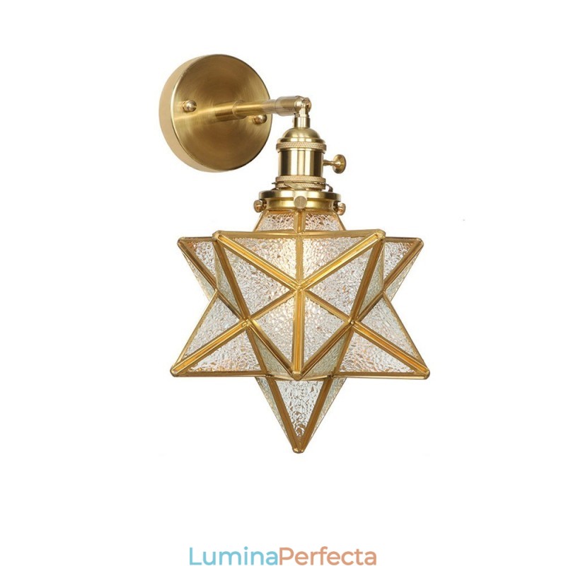 Lampă de perete modernă cu abajur din sticlă