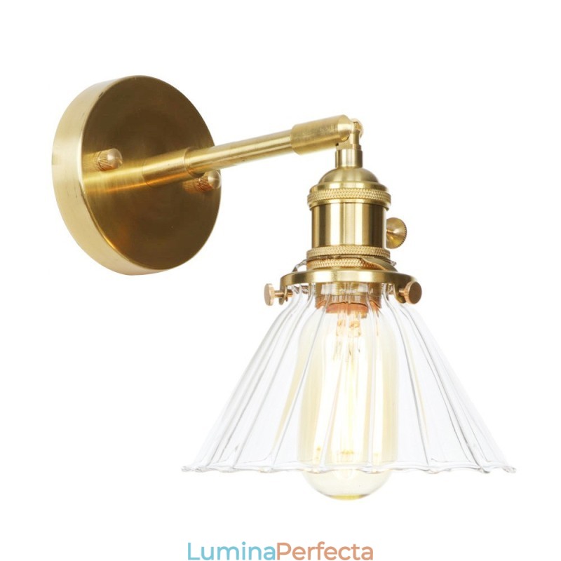 Lampă de perete modernă cu abajur din sticlă